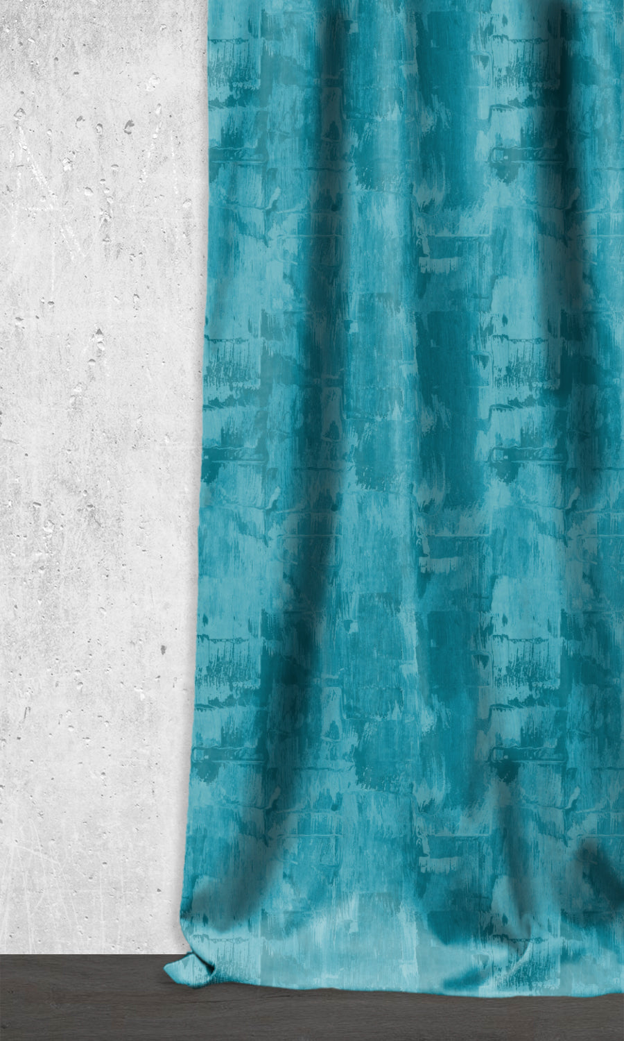 Dimout Striped Window Treatments Fabric By the Yard (Teal/ Turquoise Blue)