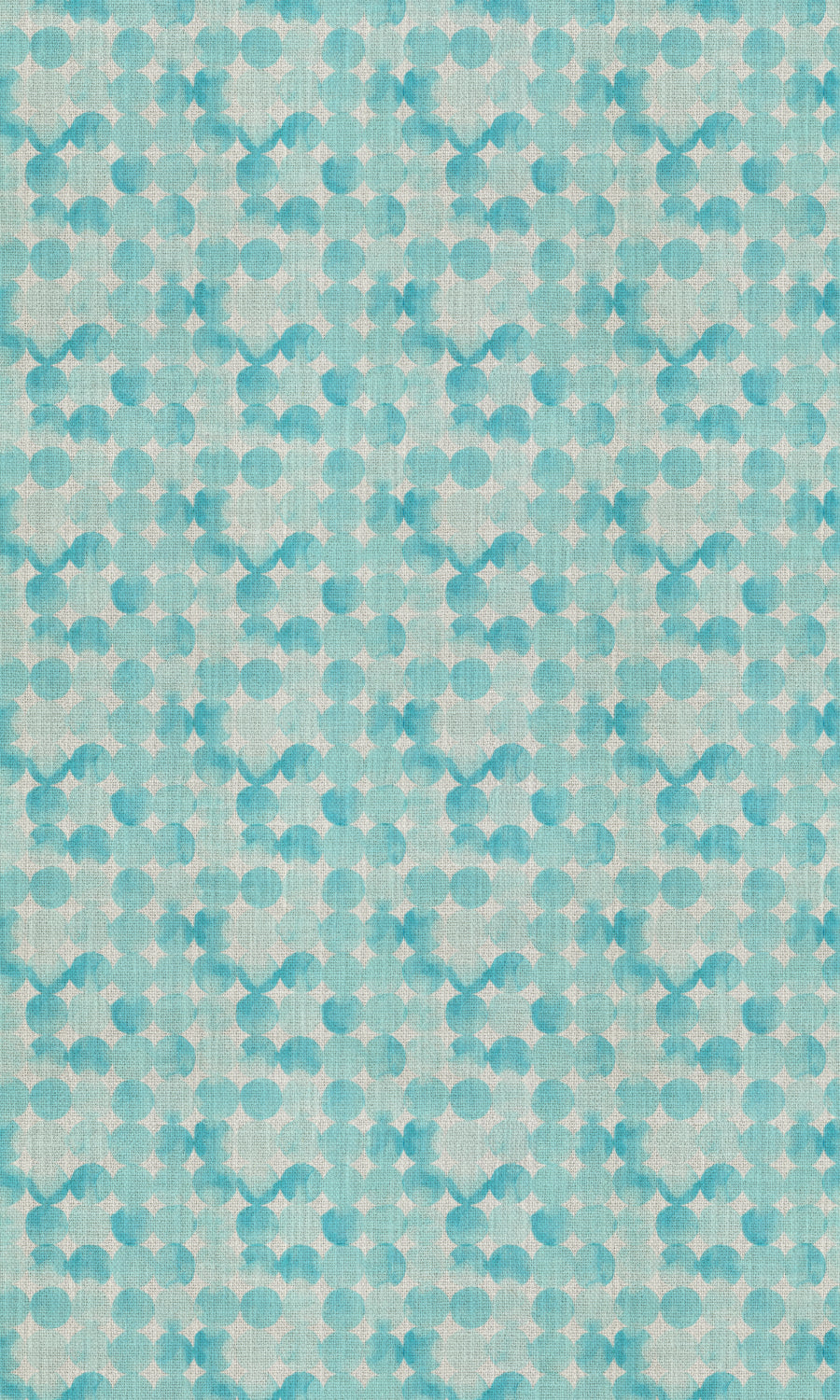 Polka Dots Free Fabric Material Sample (White/ Turquoise)
