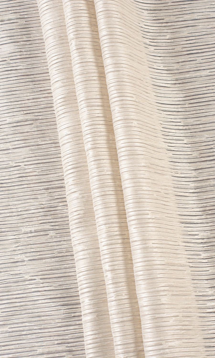 Striped Sheer Home Textile Fabric Material By the Yard (Pale Beige/ Ivory)