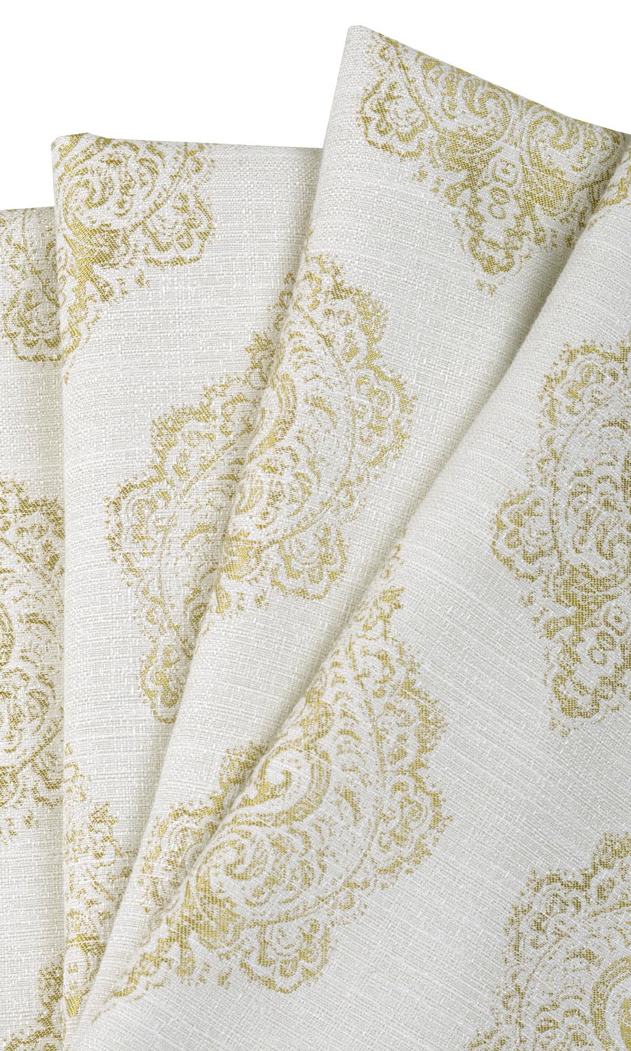 Patterned Home Textile Fabric Material Sample (Off White/ Green)