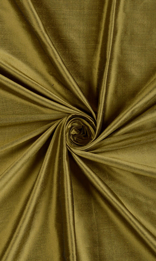 Shantung Silk Home Décor Fabric By the Yard (Olive Green)