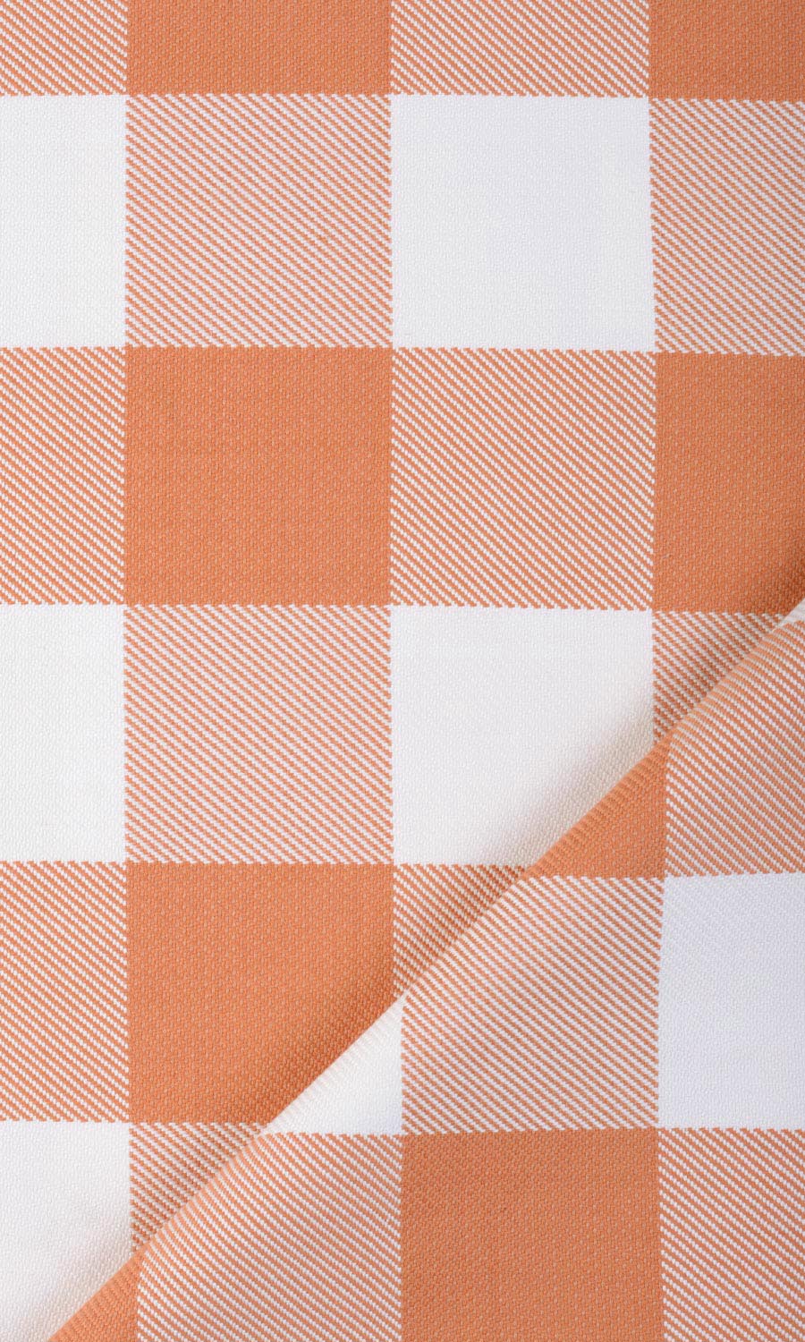 Buffalo Check Window Treatments Fabric By the Yard (Melon Orange/ White)