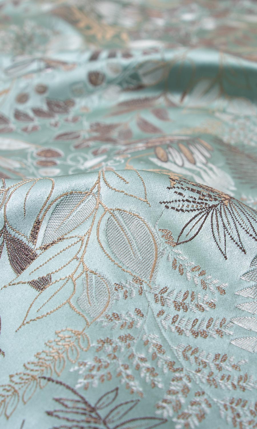 Botanical Home Textile Fabric Material By the Yard (Light Blue)