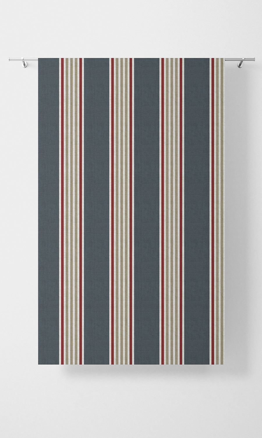 Modern Geometric Print Fabric Material By the Metre (Grey/ Red)