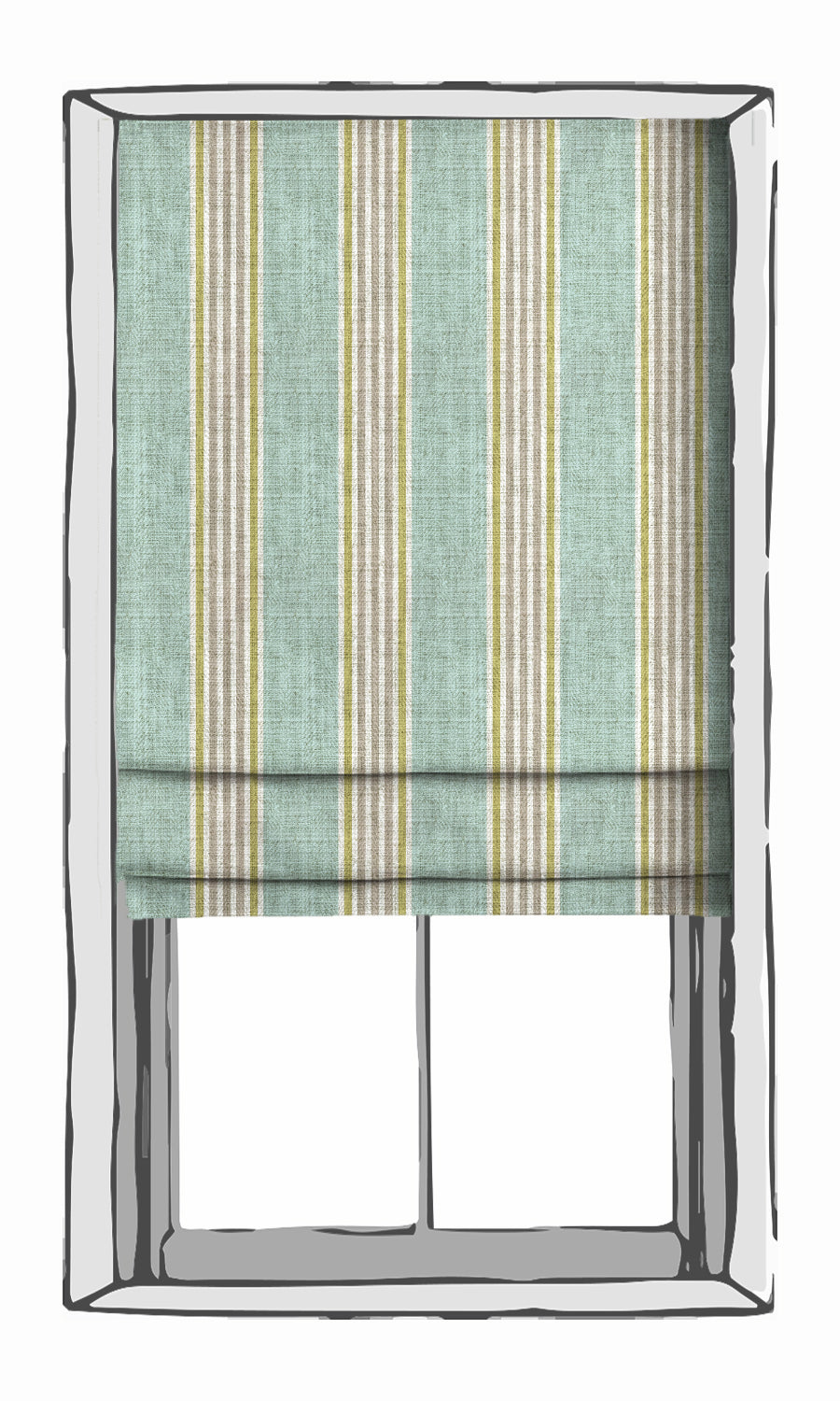 Striped Window Treatments Fabric Sample (Turquoise Blue/ Green)