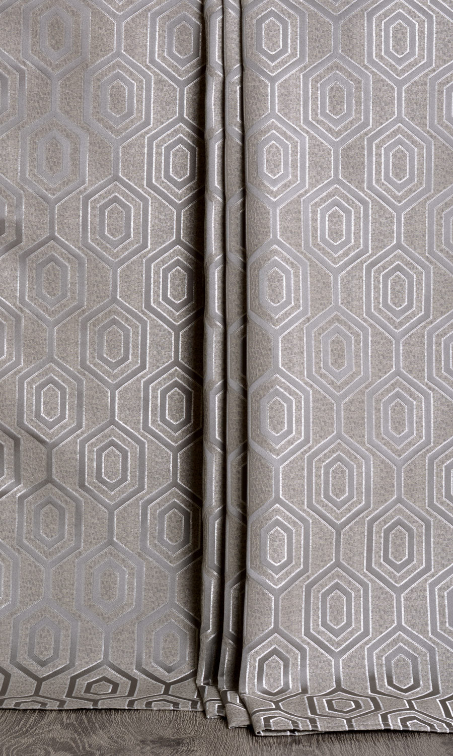 Jacquard Honeycomb Patterned  Window Treatments Fabric Sample (Grey)
