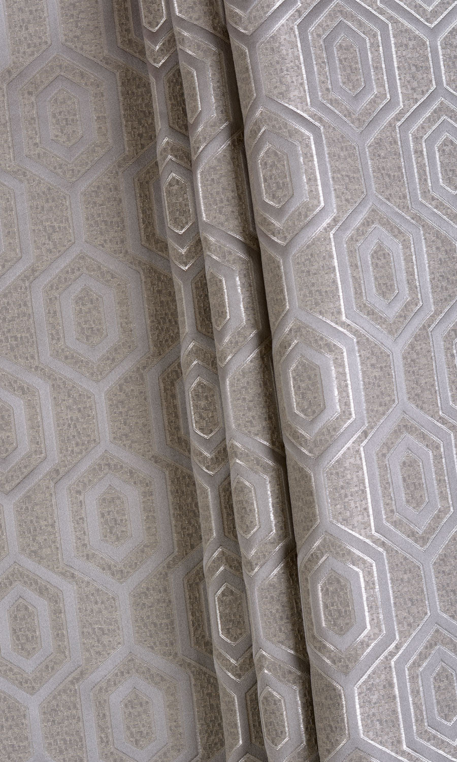 Jacquard Honeycomb Patterned  Fabric Material By the Yard (Grey)