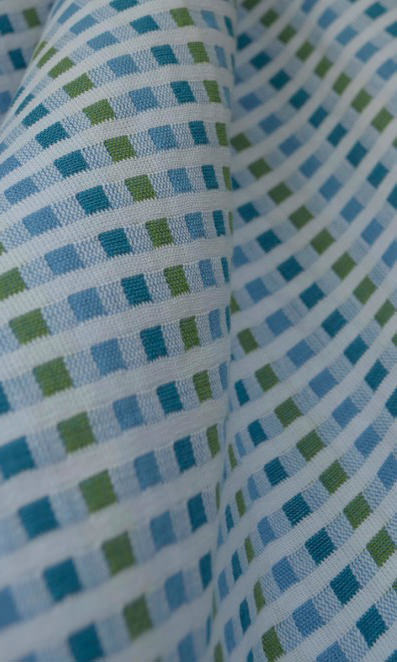 Cotton Home Décor Fabric Sample (Blue/ Green)