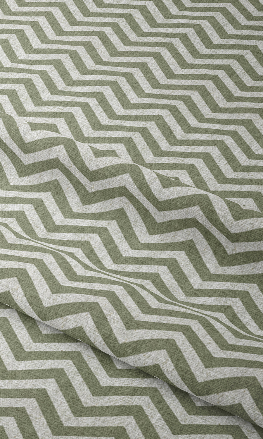 Modern Chevron Print Window Treatments Fabric Sample (Green/ White)