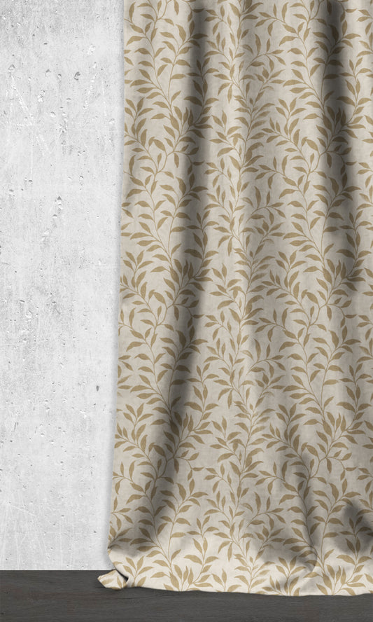 Dimout Floral Curtain Panels Cream/ Beige)
