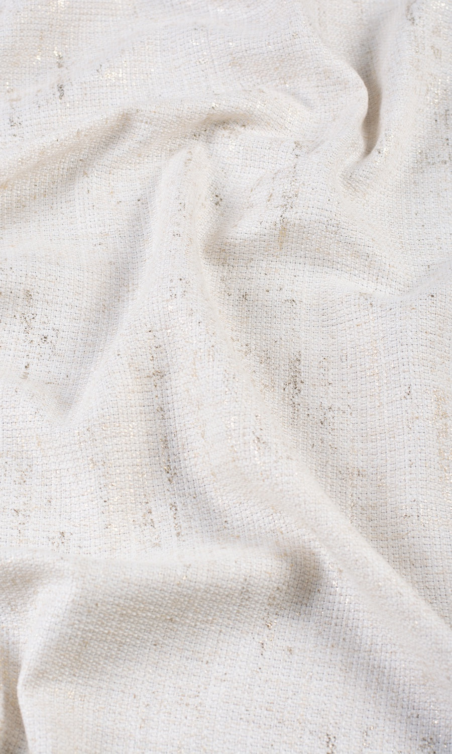 Metallic Accents Fabric By the Yard for Curtains & Drapes (Cream/ Golden)