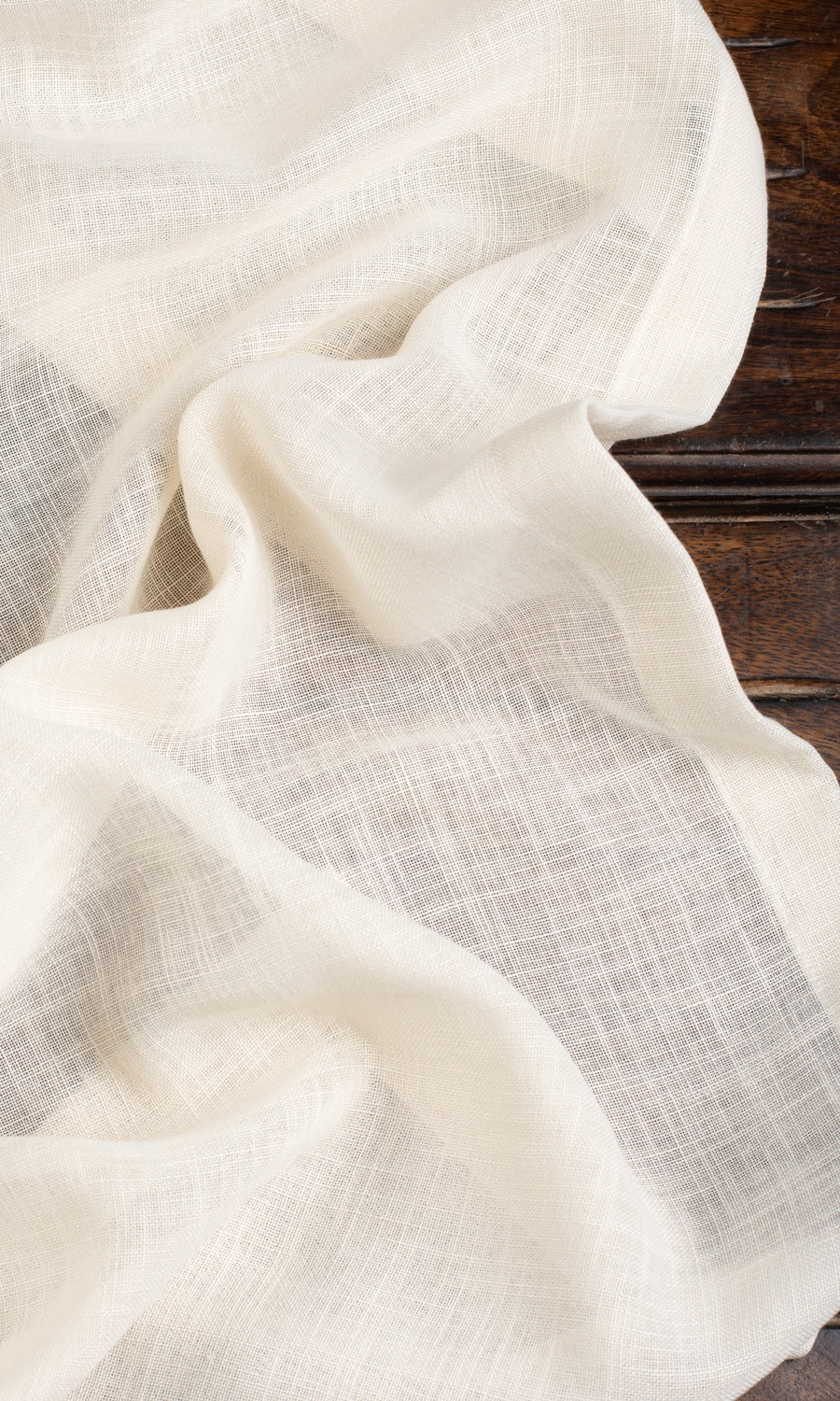 Plain Sheer Fabric Sample for Curtains & Drapes (Ivory/ Pale Beige)