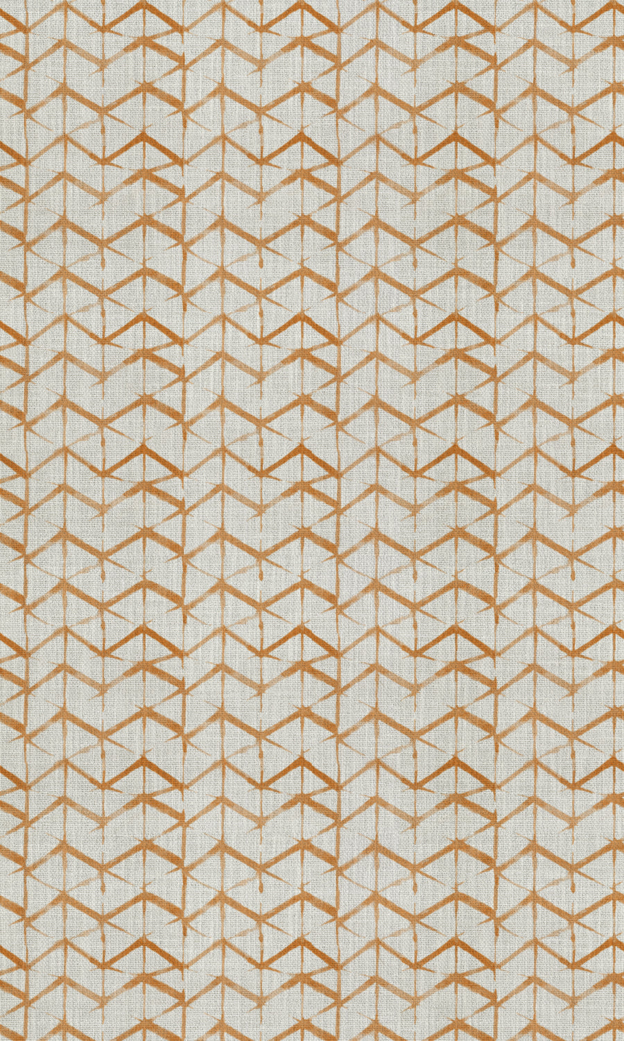 Geo Print Free Fabric Material Sample (White/ Orange/ Brown)