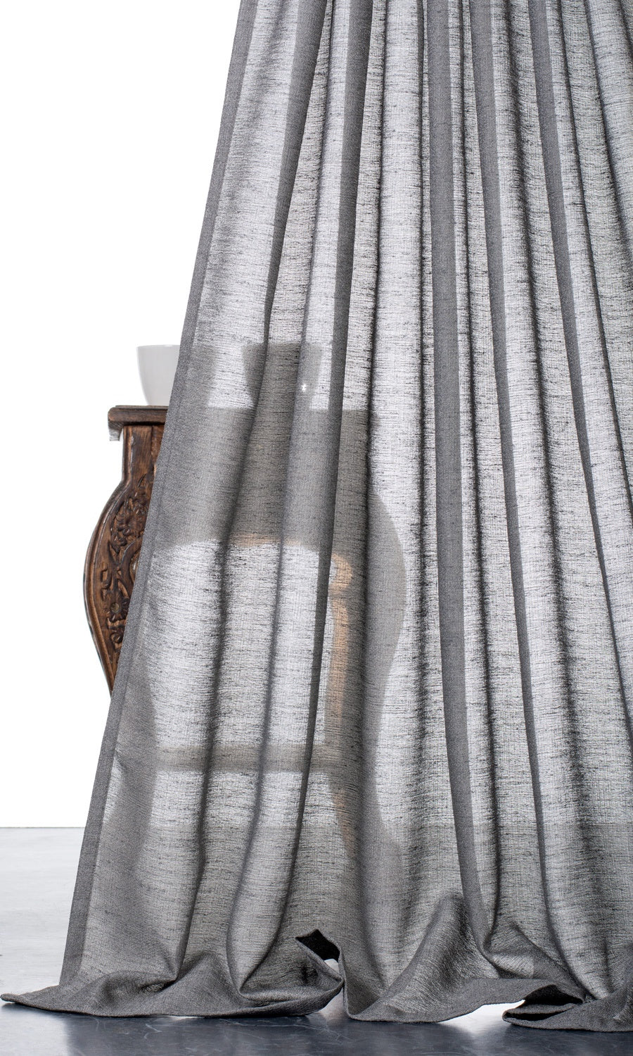 Plain Sheer Home Textile Fabric Material By the Yard (Dark Grey)