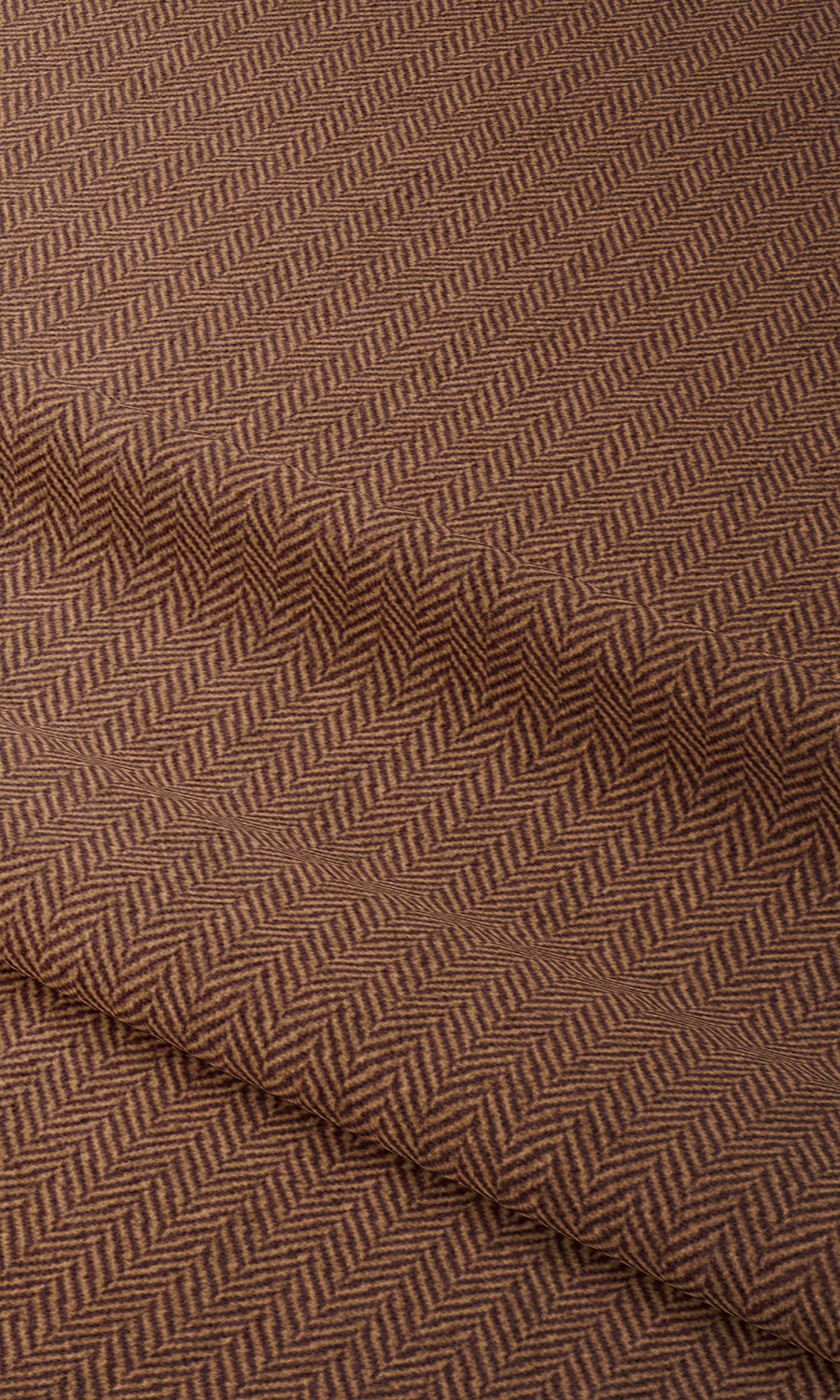 Herringbone Textured Home Textile Fabric Material Sample (Deep Orange)