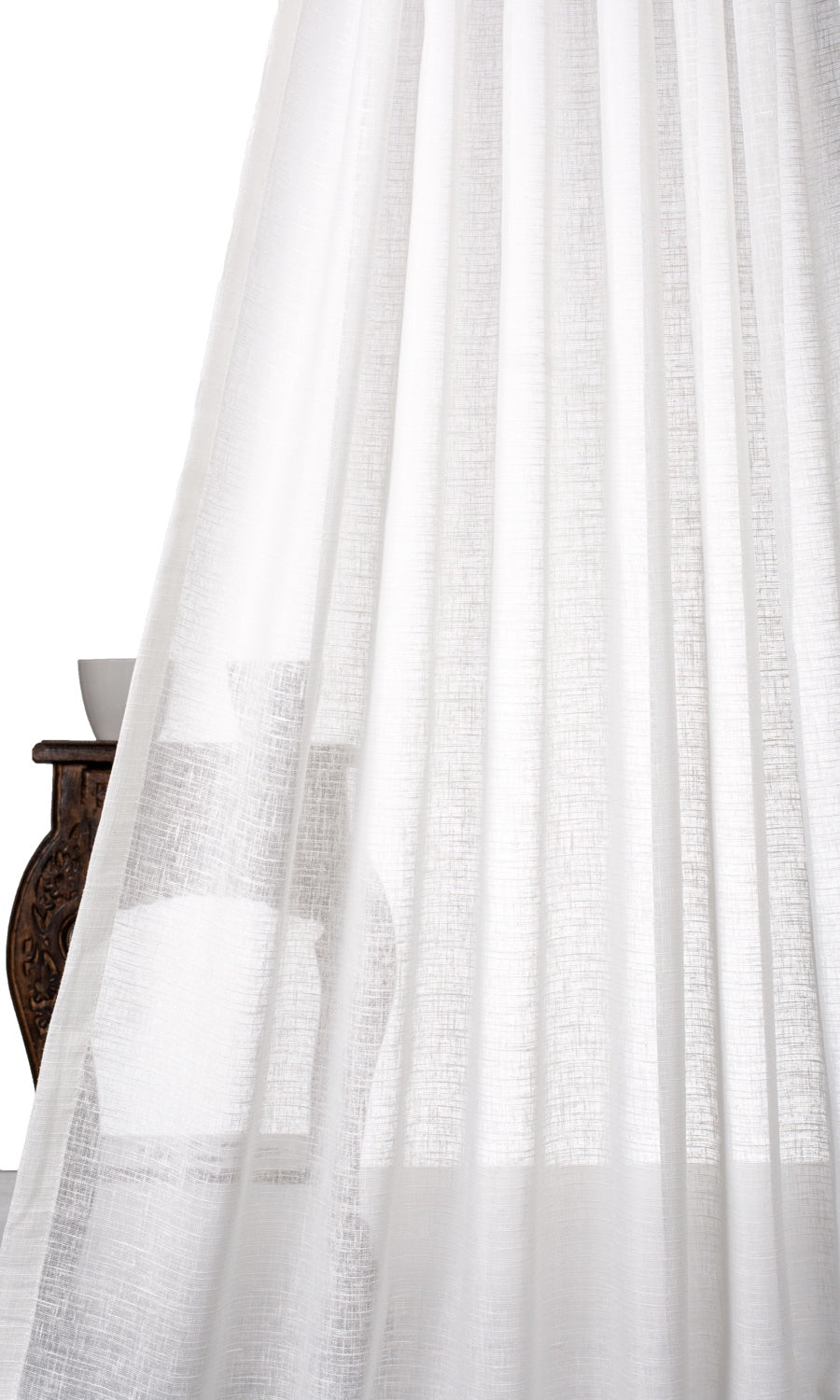 Plain Sheer Home Décor Fabric By the Yard (White)
