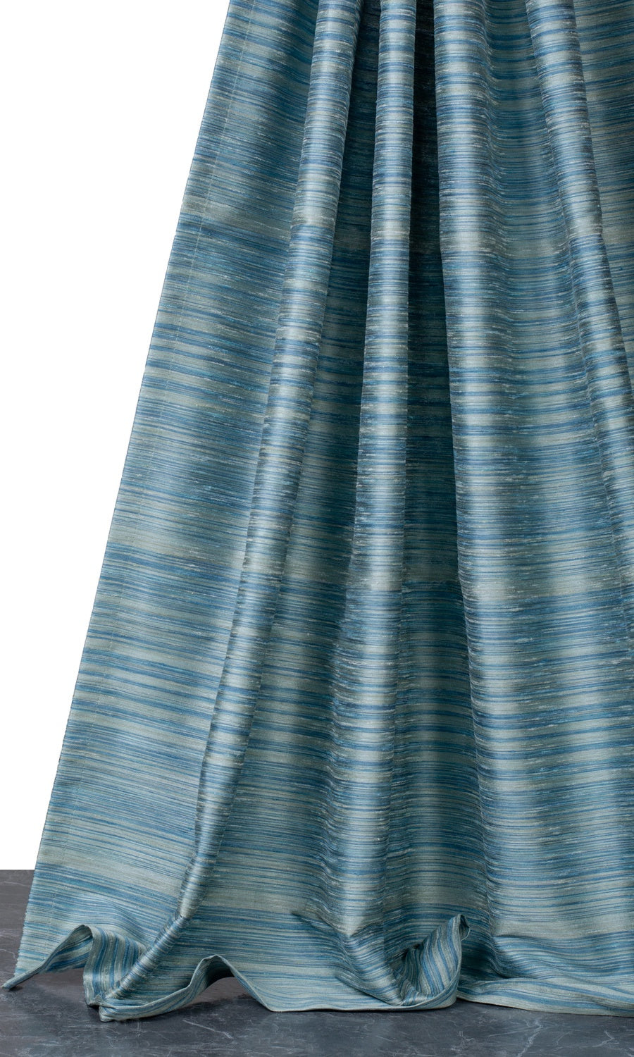 Textured Faux Silk Window Treatments Fabric By the Yard (Blue/ Grey)
