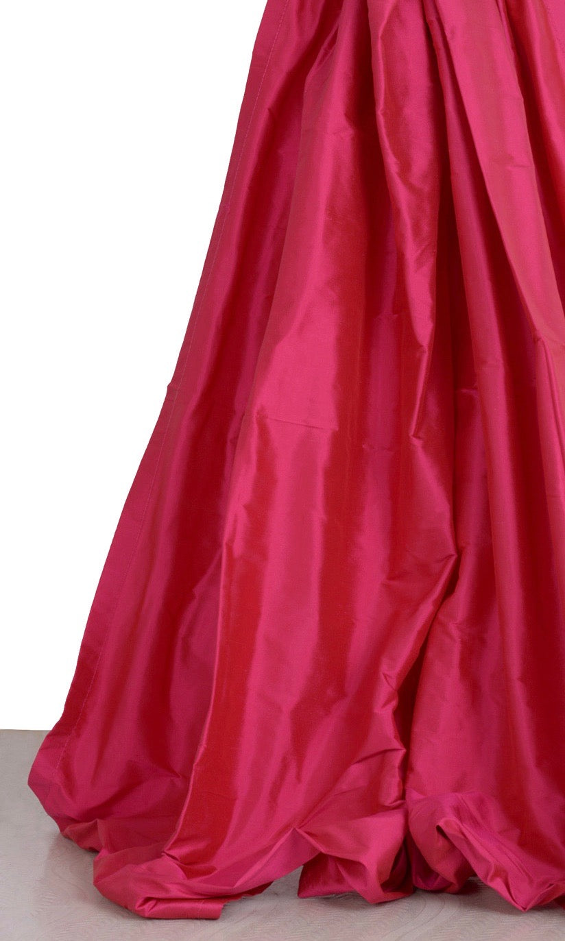 Shantung Silk Window Treatments Fabric Sample (Ruby Pink)