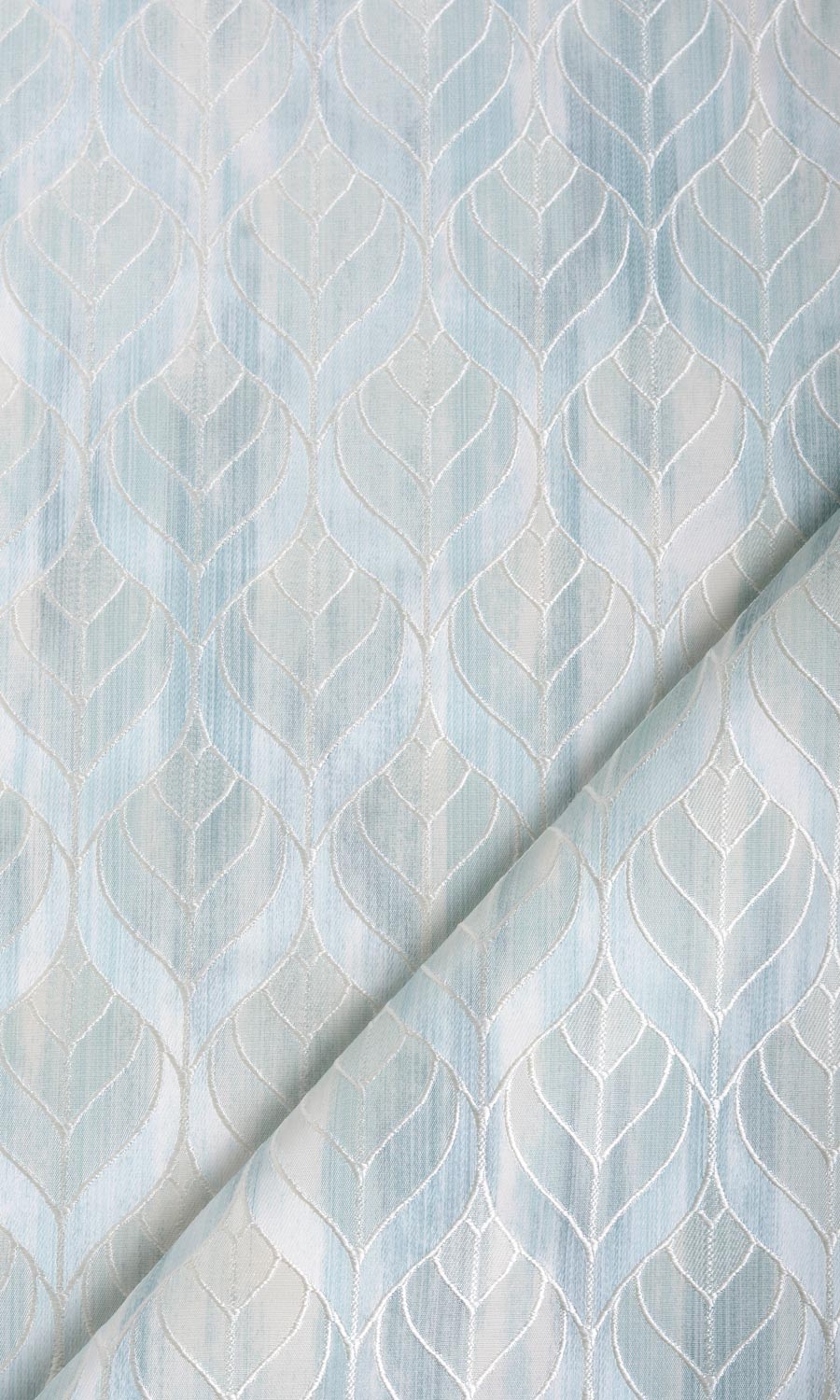 Petal Patterned Home Décor Fabric Sample (Pale Aqua Blue)