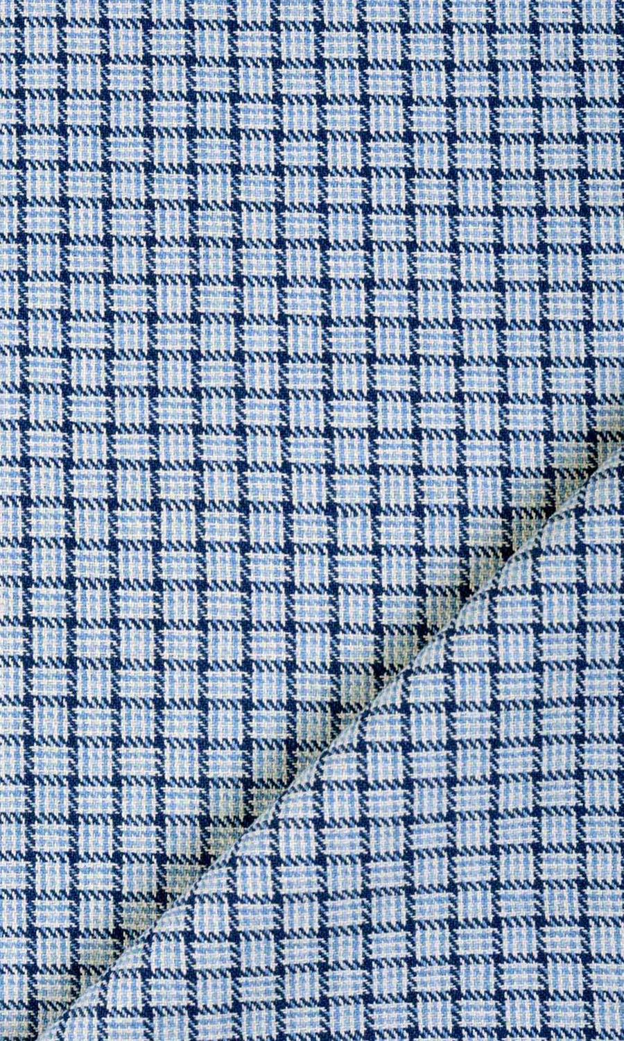 Basketweave Window Treatments Fabric By the Yard (Blue/ Sky Blue/ White)
