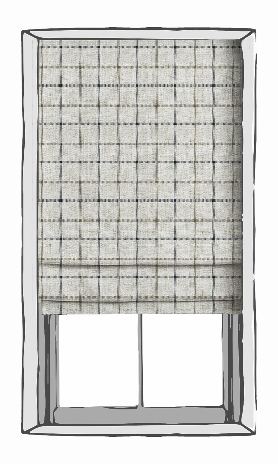 Check Patterned Fabric Material By the Yard (Oatmeal White)