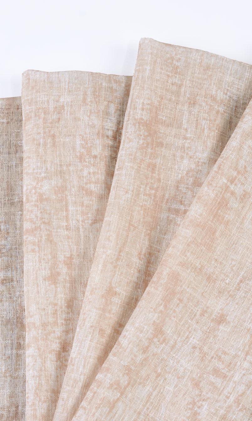 Textured Sheer Window Treatments Fabric By the Yard (Salmon Pink/ Peach Orange)
