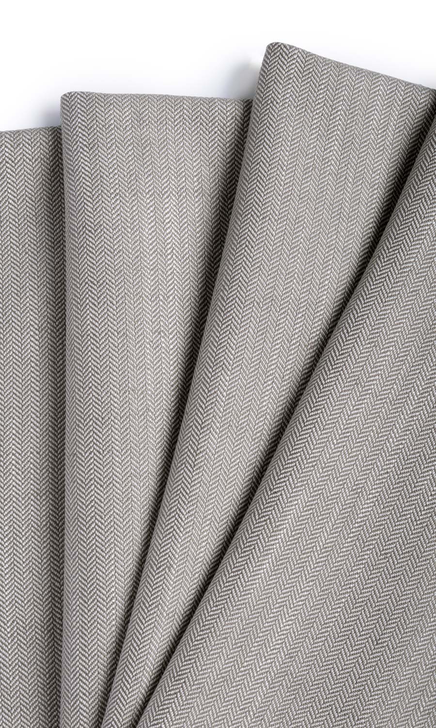 Herringbone Textured Window Treatments Fabric Sample (Grey)