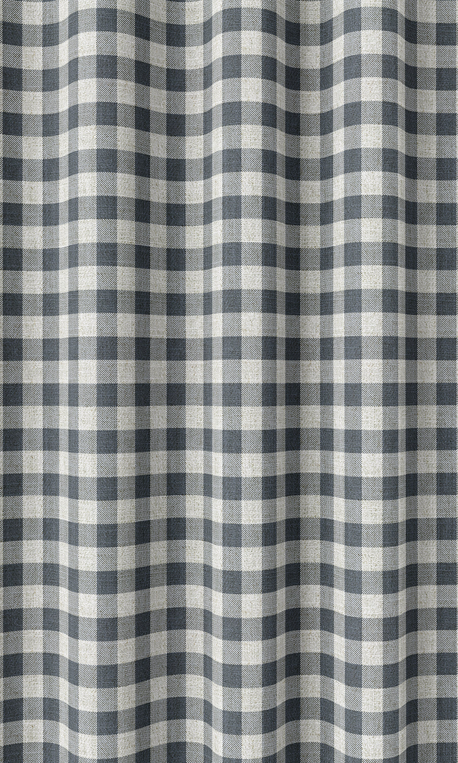 Check Patterned Home Décor Fabric By the Yard (Petrol Blue/ White)