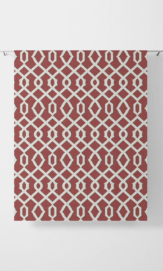 Trellis Patterned Home Décor Fabric Sample (Red)