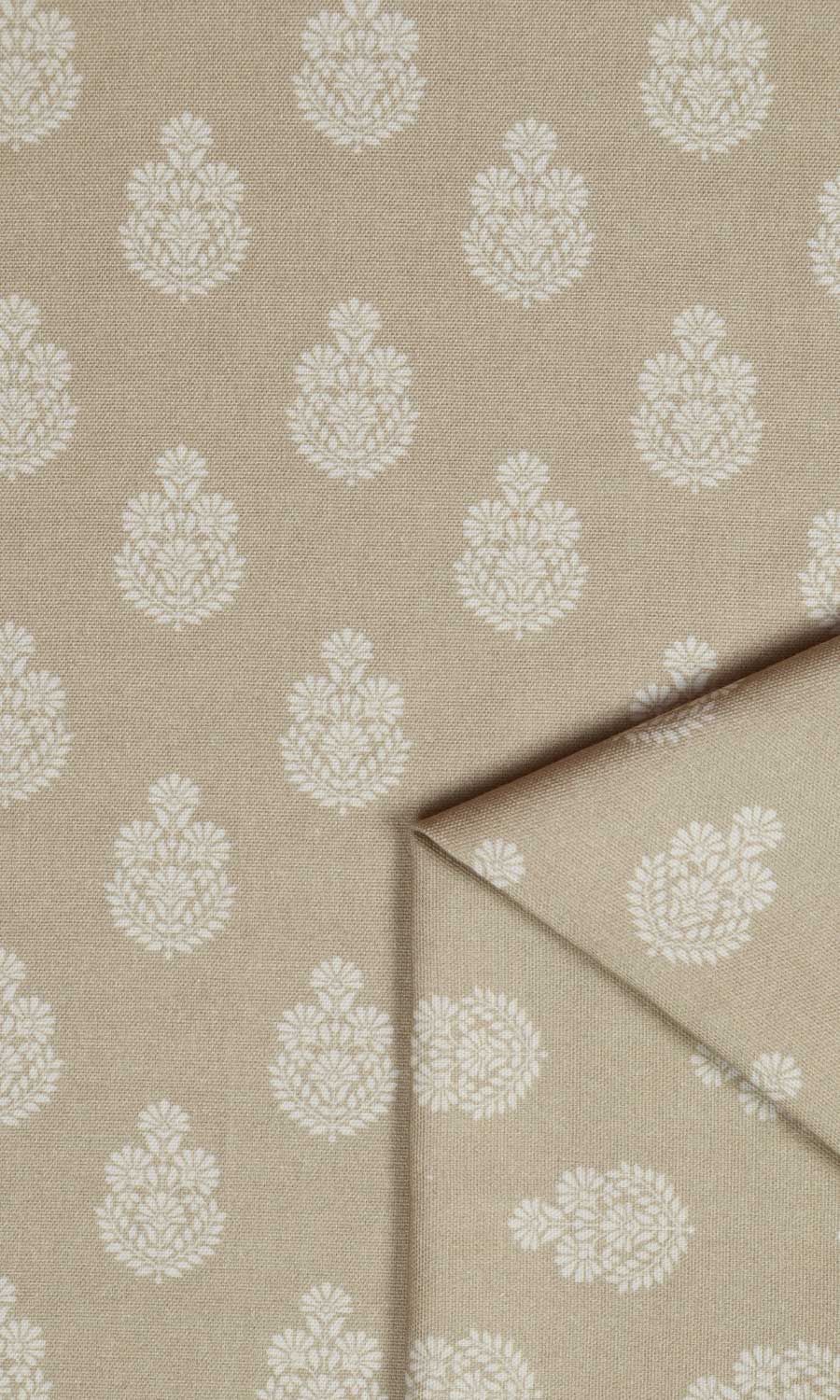 Floral Cotton Home Décor Fabric By the Yard (Beige/ Grey)