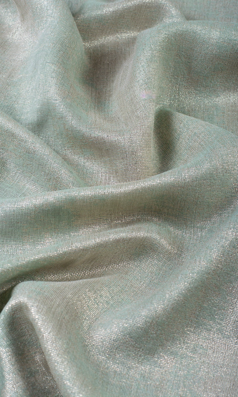 Textured Fabric Material By the Yard (Seafoam Green/ Gold)