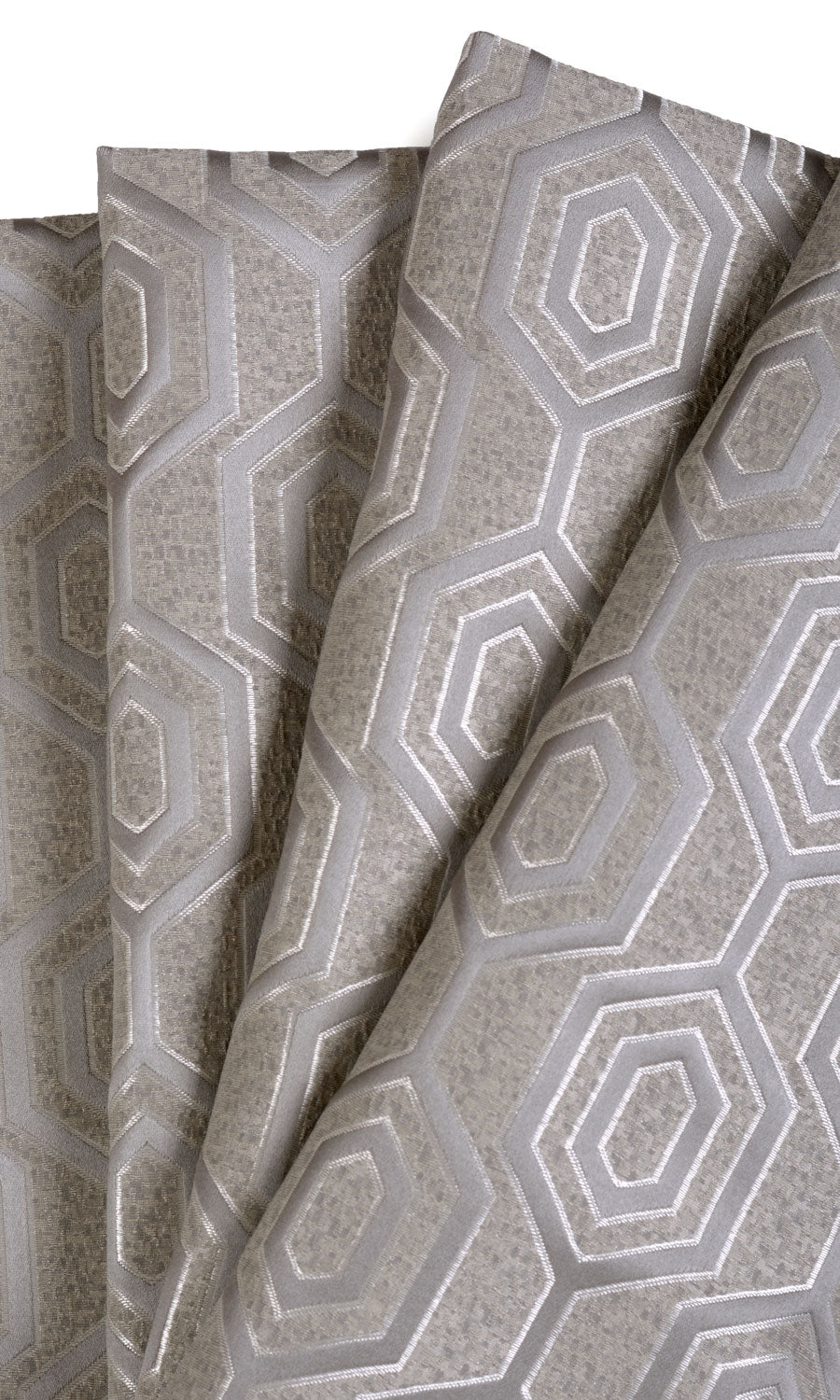 Jacquard Honeycomb Patterned  Home Décor Fabric By the Yard (Grey)