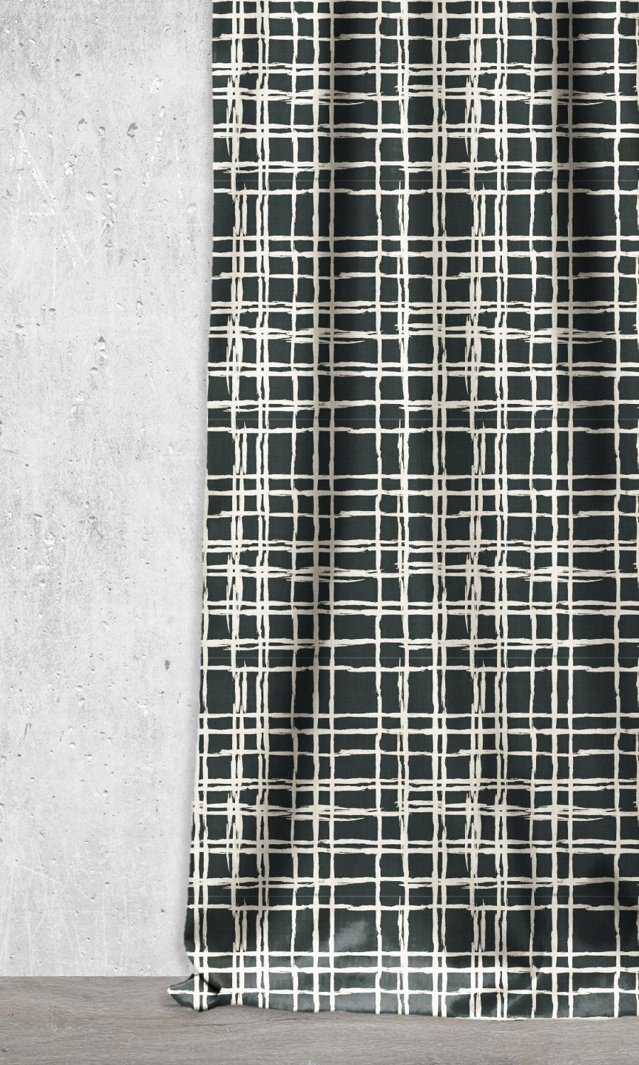 Geometrical Patterned Home Décor Fabric Sample (Black/ Ivory)