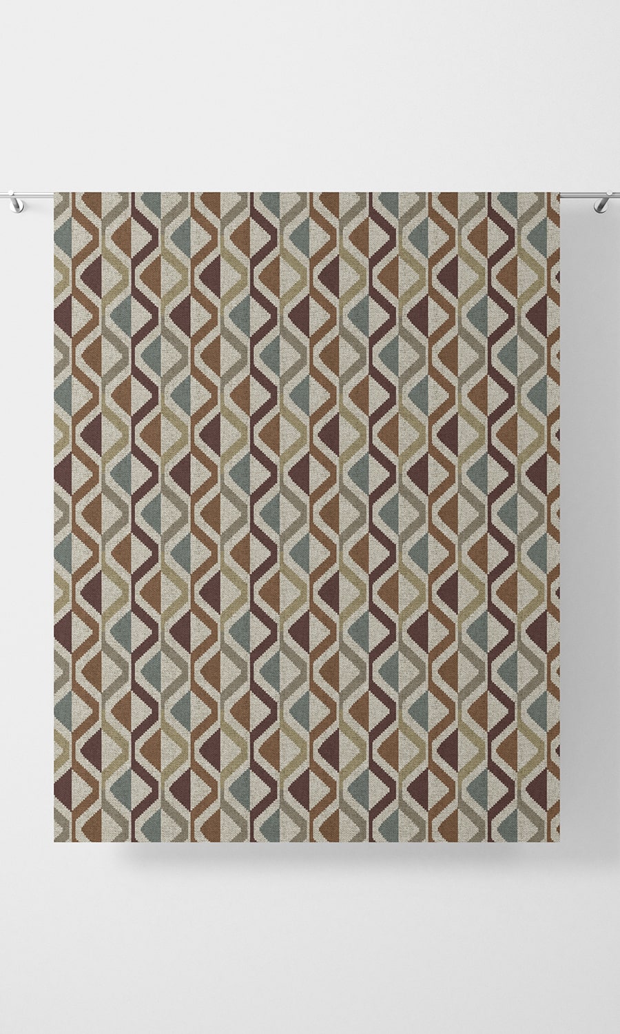 Geometric Print Home Décor Fabric By the Metre (Blue/ Orange/ Deep Purple)