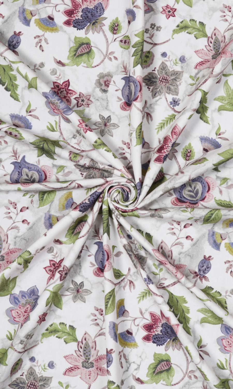 Floral Cotton Fabric Material By the Yard (Purple/ Pink/ Green)