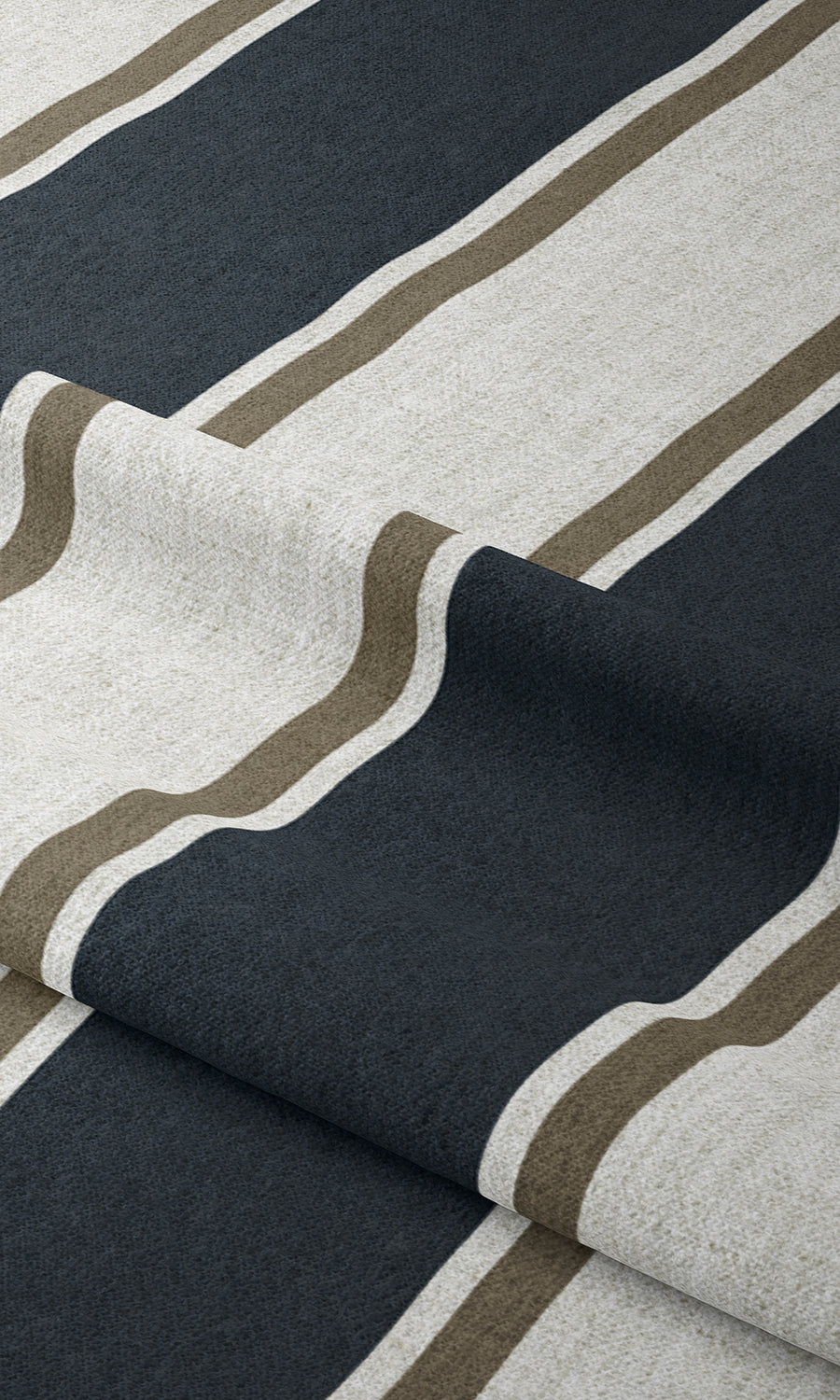 Geometric Window Treatments Fabric By the Yard (Navy Blue/ Brown)