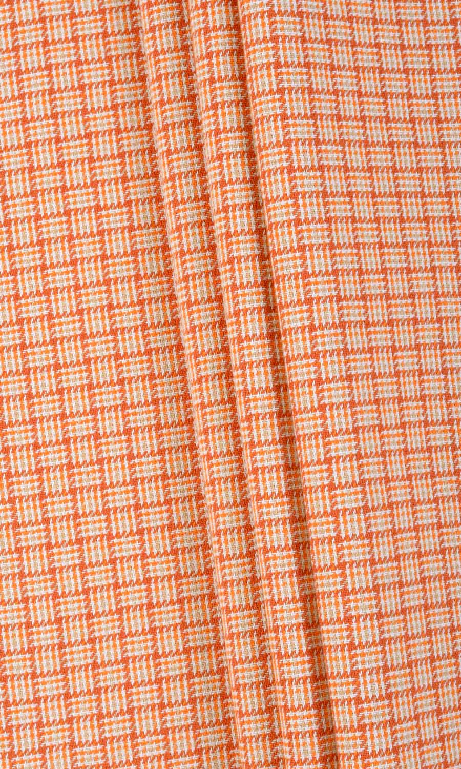 Basketweave Cotton Home Textile Fabric Material By the Yard (Orange/ Candy Red)