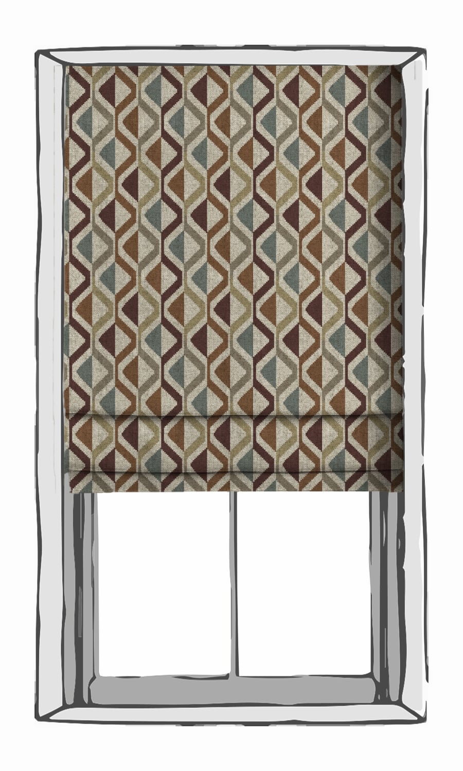 Geometric Print Home Textile Fabric Material By the Metre (Blue/ Orange/ Deep Purple)