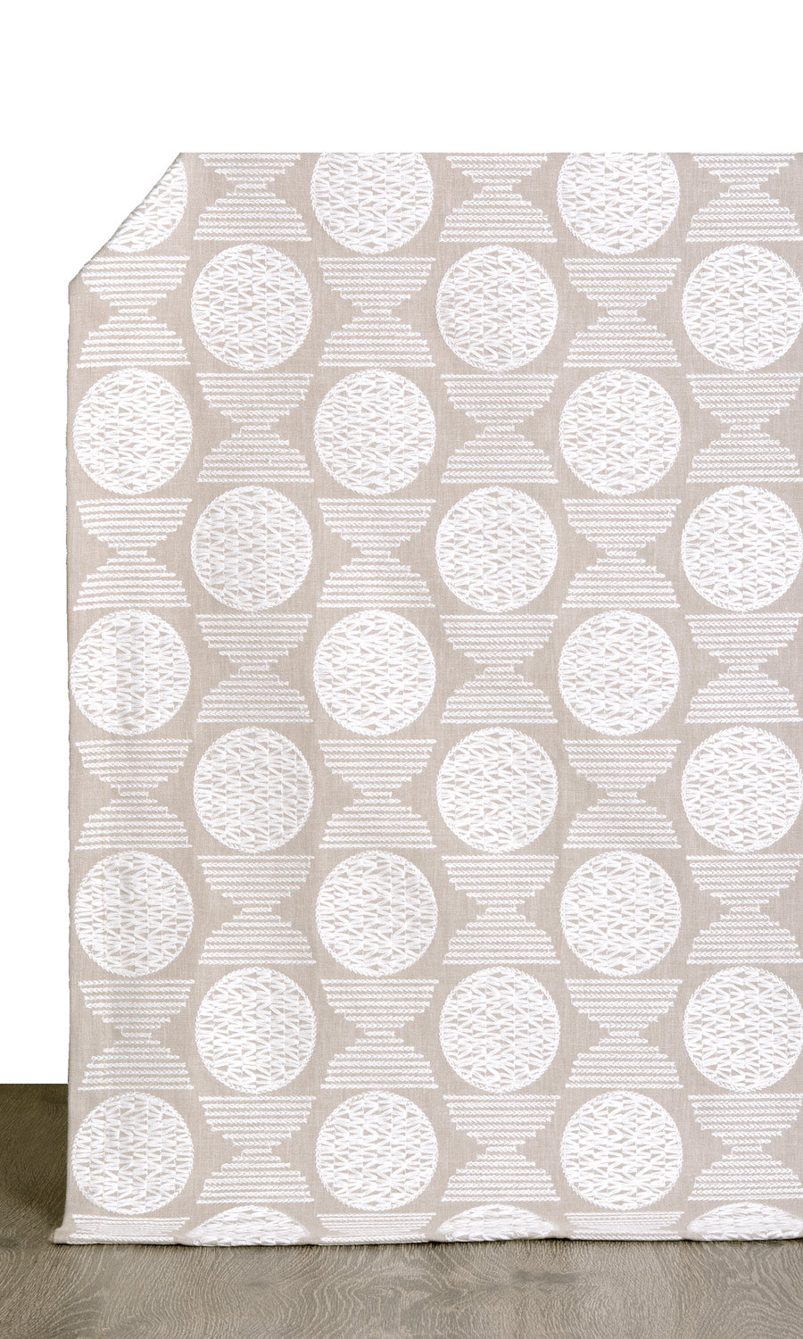 Geometric Patterned Home Décor Fabric By the Yard (Oatmeal Beige)