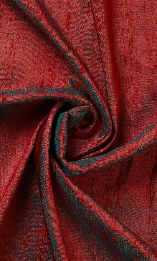 Pure Silk Home Décor Fabric By the Yard (Red)