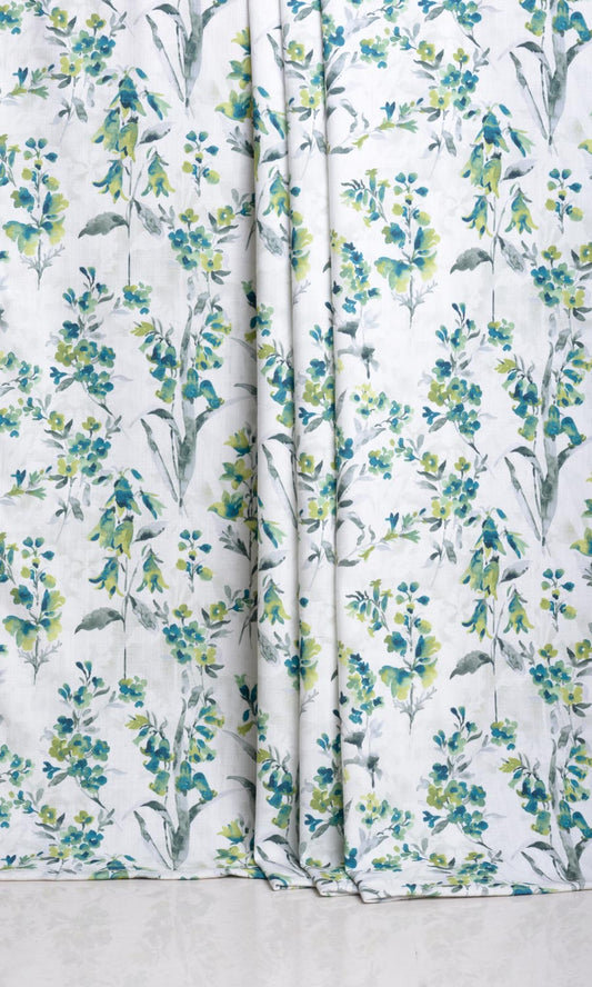 Floral Print Home Décor Fabric By the Yard (Blue/ Green)
