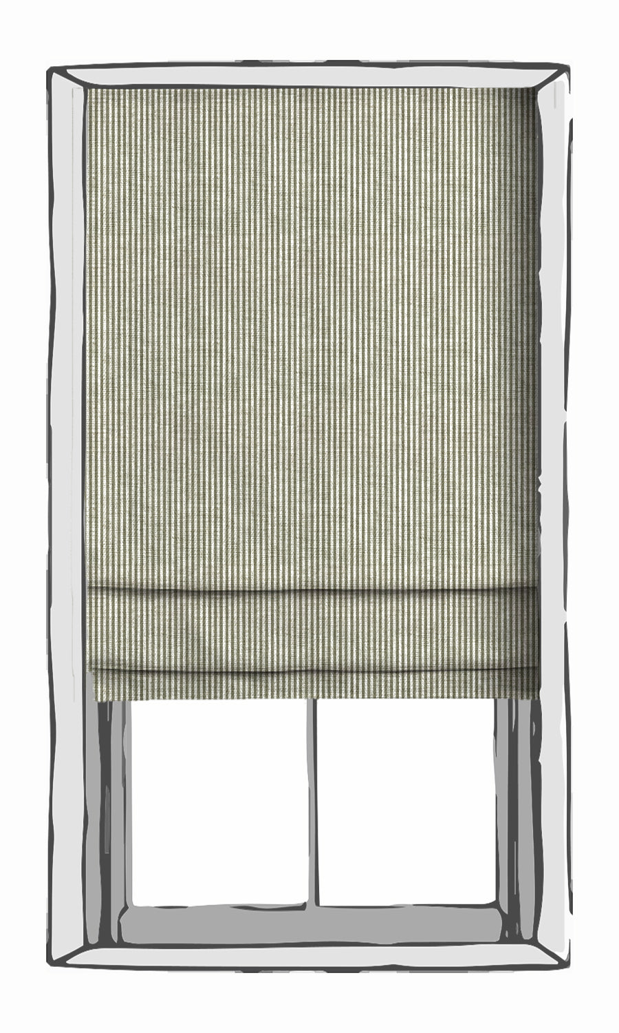 Striped Fabric Material By the Yard (Olive Green/ White)