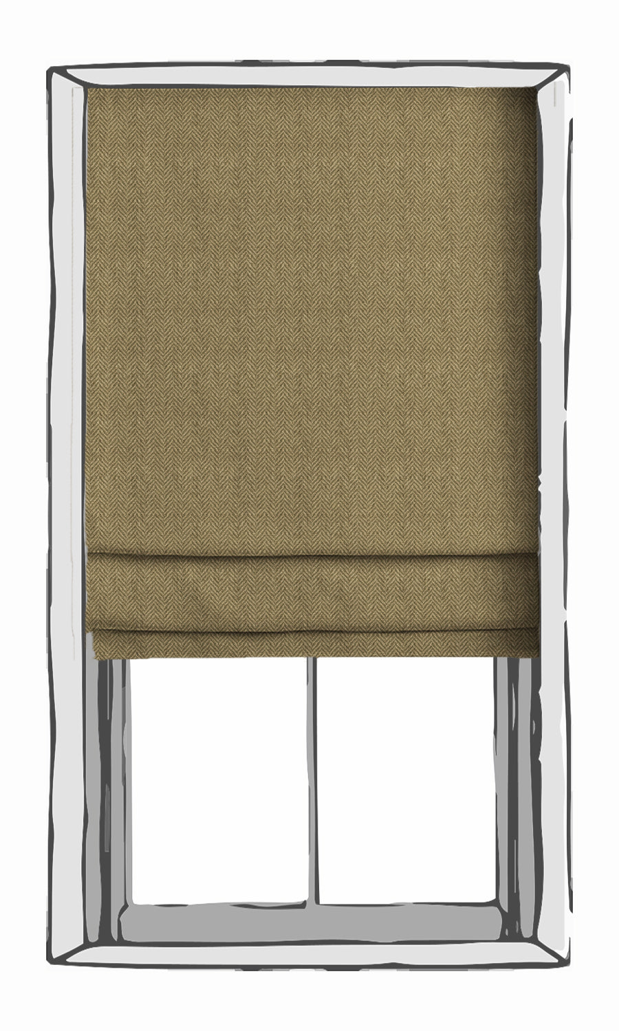 Herringbone Textured Window Treatments Fabric By the Yard (Olive Green)