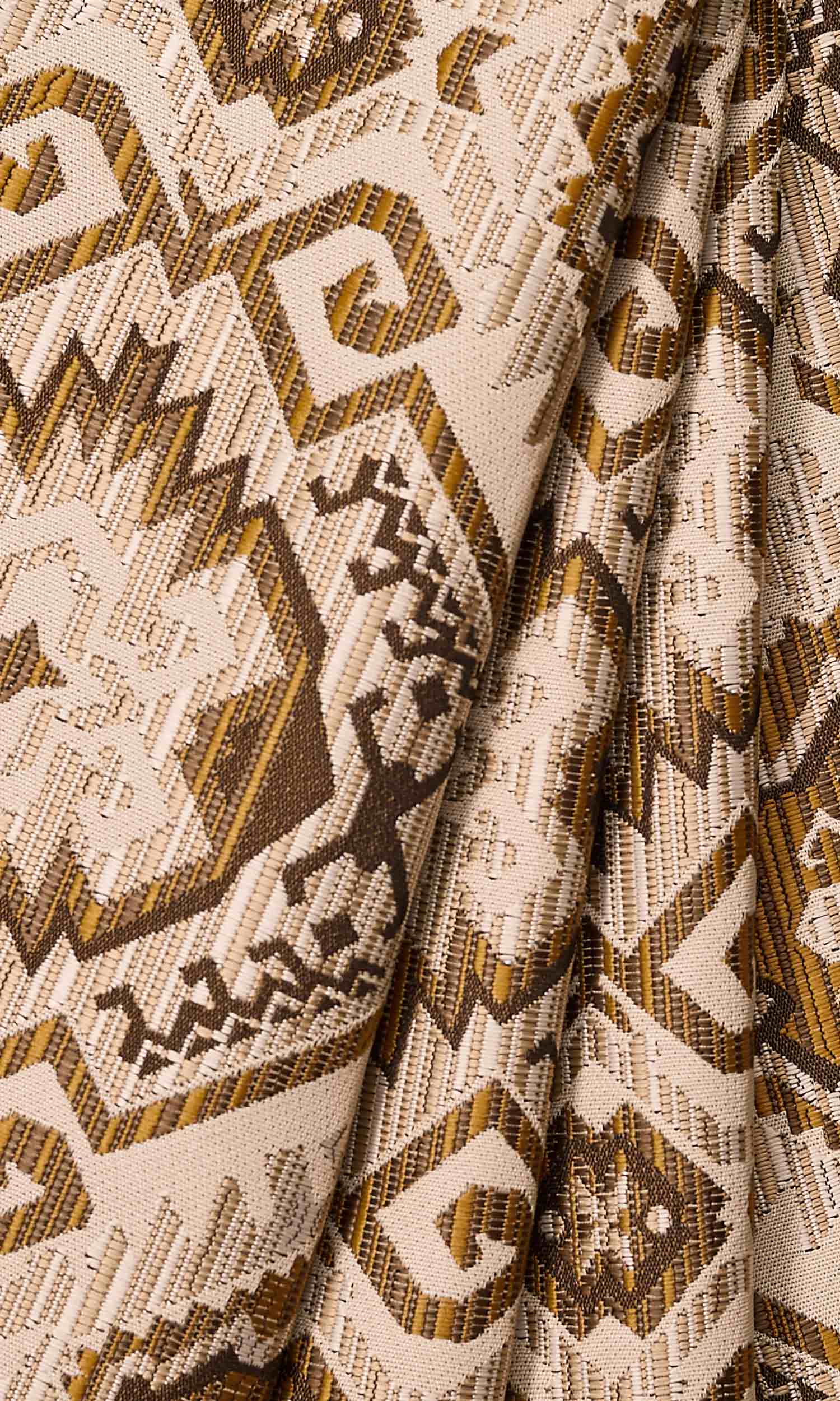Aztec Textured Window Treatments Fabric By the Yard (Beige/ Yellow/ Umber)