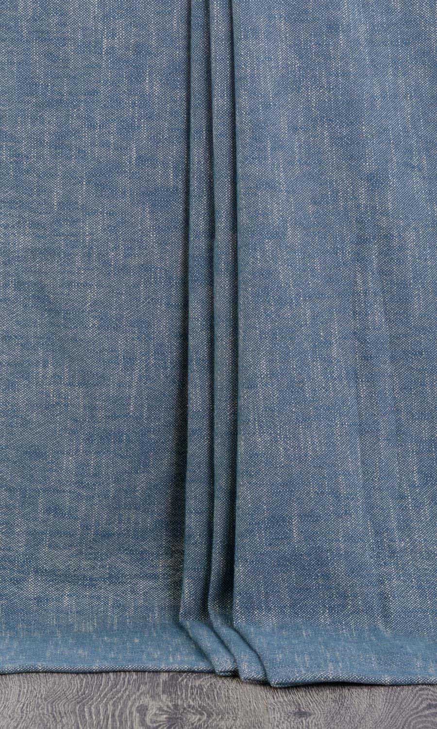 Plain Cotton Window Treatments Fabric Sample (Navy Blue)