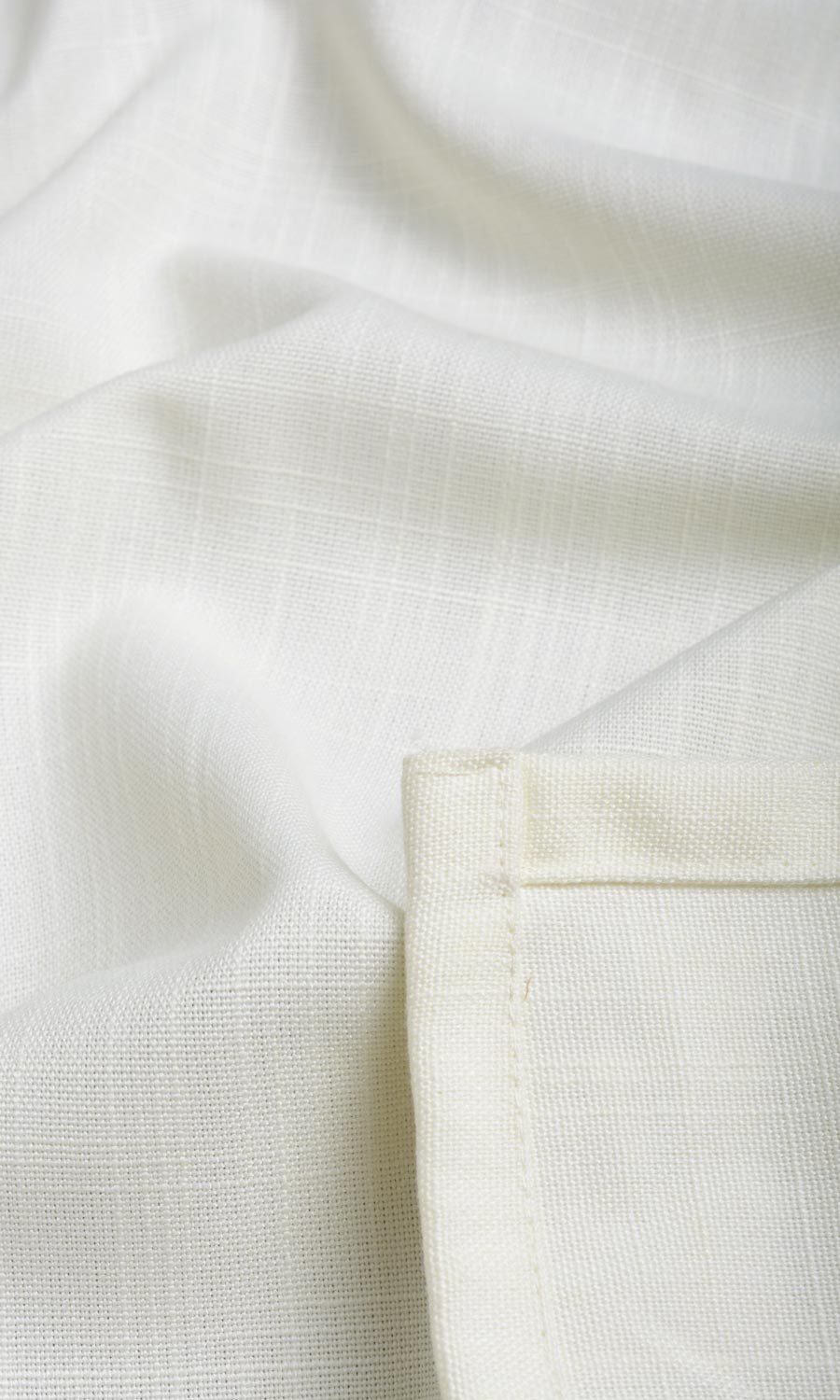 Plain Linen Texture Fabric Sample for Curtains & Drapes (White)
