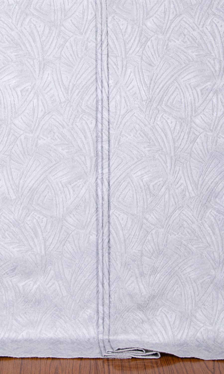 Self-Patterned Poly-Cotton Home Textile Fabric Material By the Yard (White)