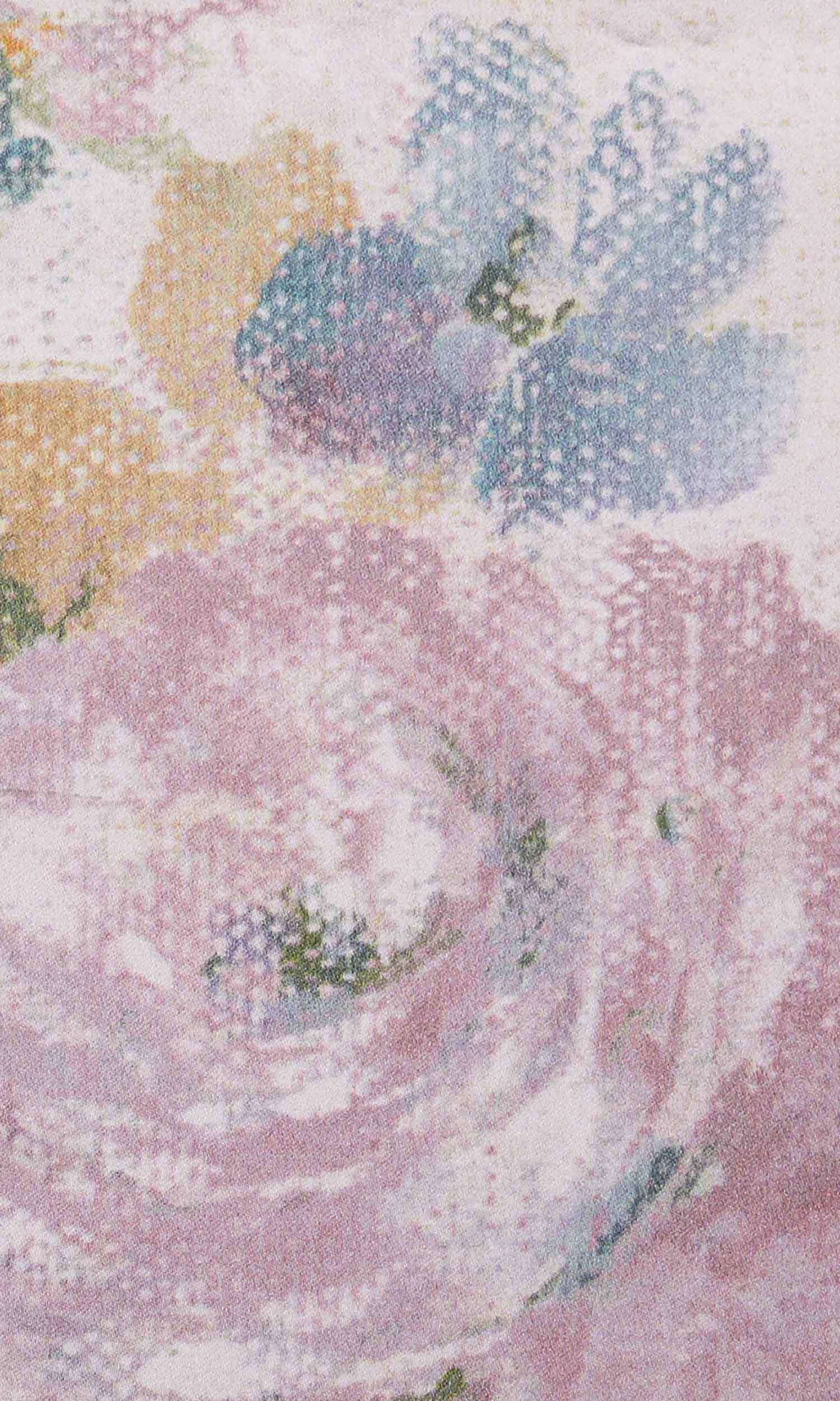 Floral Home Textile Fabric Material Sample (Pink/ Lilac/ Blue/ White)