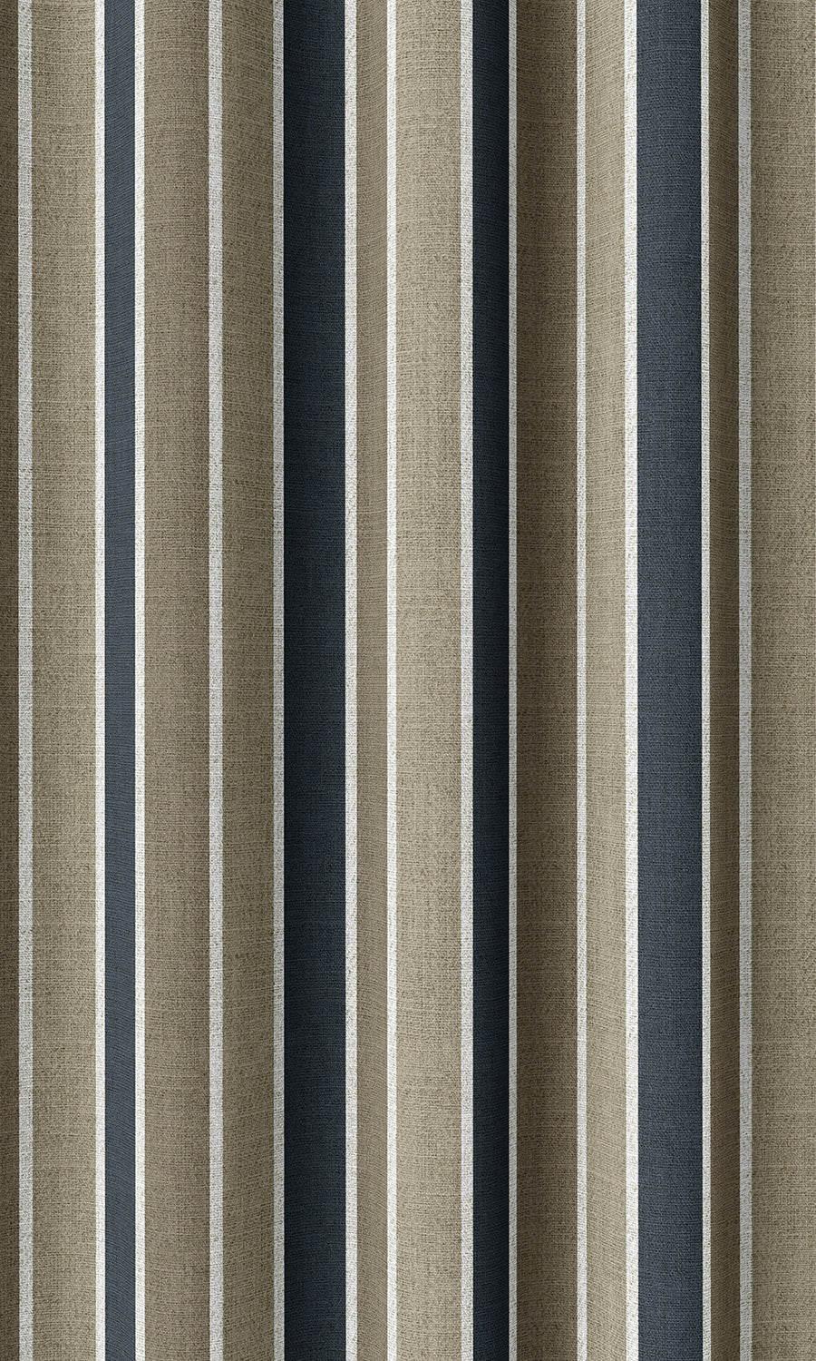 Striped Home Décor Fabric By the Metre (Navy Blue/ Brown)