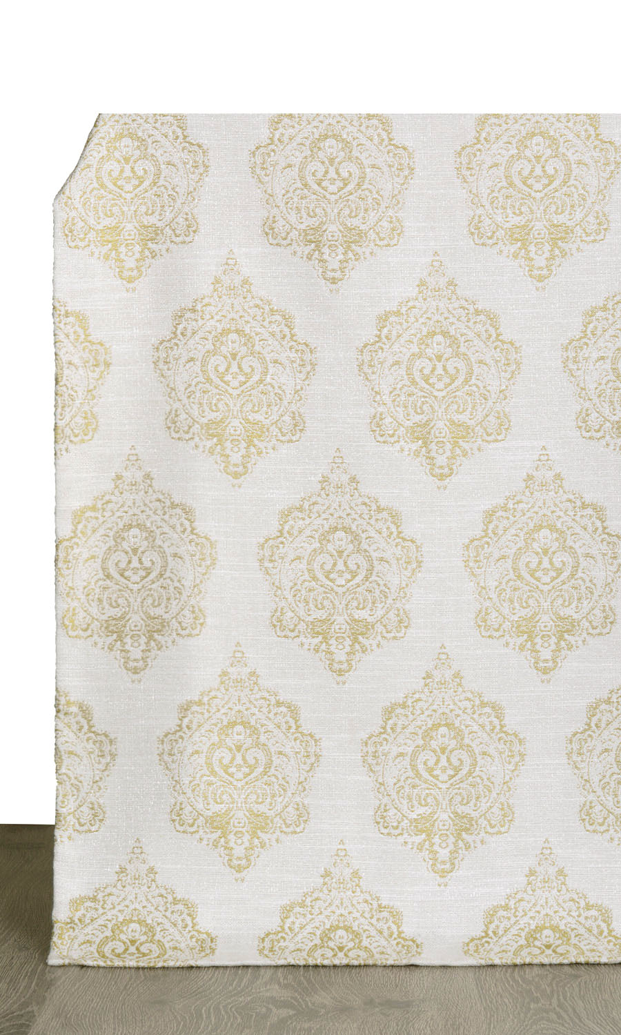 Patterned Window Treatments Fabric By the Yard (Off White/ Green)